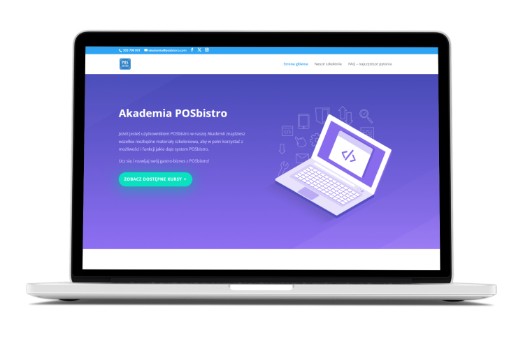 Strona główna Akademii POSbistro prezentująca szkolenia i materiały edukacyjne dla użytkowników systemu POSbistro.