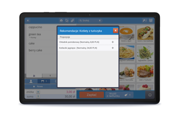 System POS do restauracji z funkcją rekomendacji dla klienta