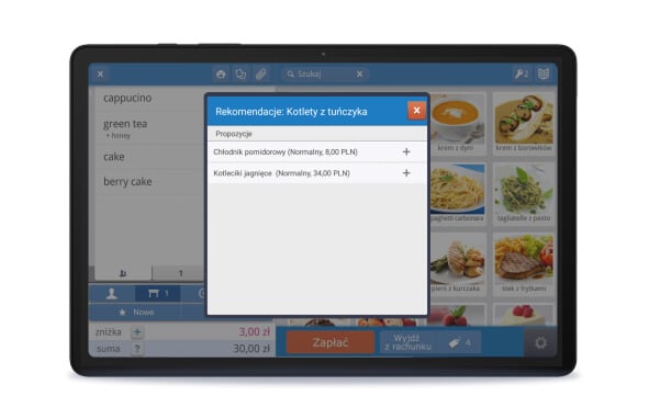 System POS do restauracji z funkcją rekomendacji dla klienta